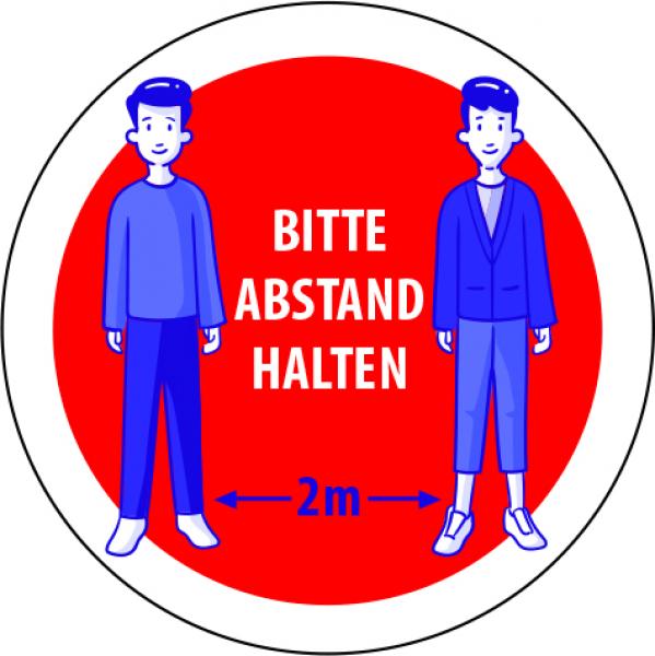 Corona Aufkleber Abstand halten